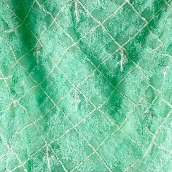 Aje Context Puff Short Sleeve Beaded Backless Mini Dress Green Size 6 Cocktail - Picture 5 of 13